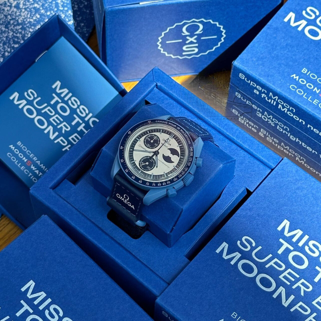 MOONSWATCH MISSION TO THE SUPER BLUE MOONPHASE - SWATCH X OMEGA BIOCERAMIC